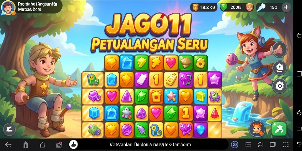 Tangkapan layar JAGO11 menampilkan aksi seru dalam permainan Match-3.