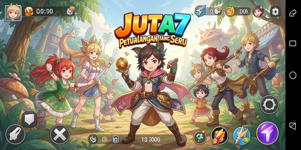 Tampilan gameplay seru di dunia anime yang menarik.
