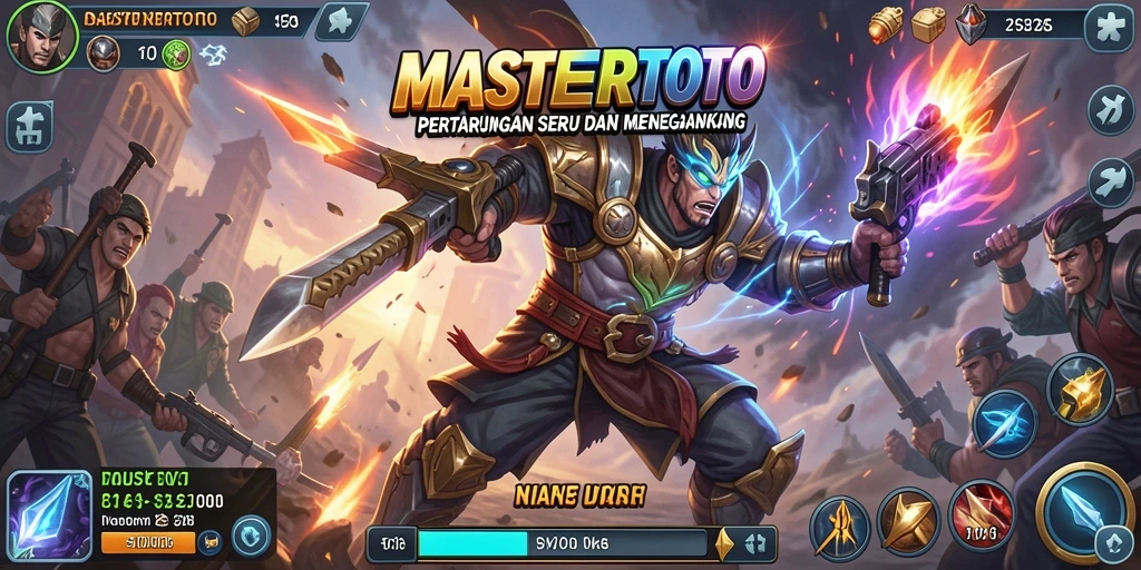 Tangkapan layar utama MASTERTOTO menampilkan aksi pertarungan yang intens.