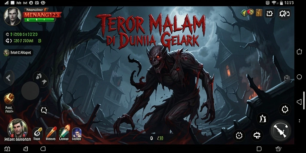 Gambaran gameplay menegangkan dalam MENANG123 di dunia penuh horor.