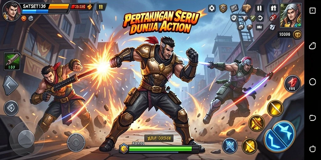 Gameplay aksi mendebarkan dari SATSET138 yang menampilkan pertempuran dramatis.