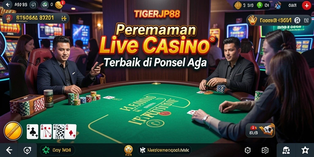Tampilan gameplay Live Casino yang menegangkan di TIGERJP88.