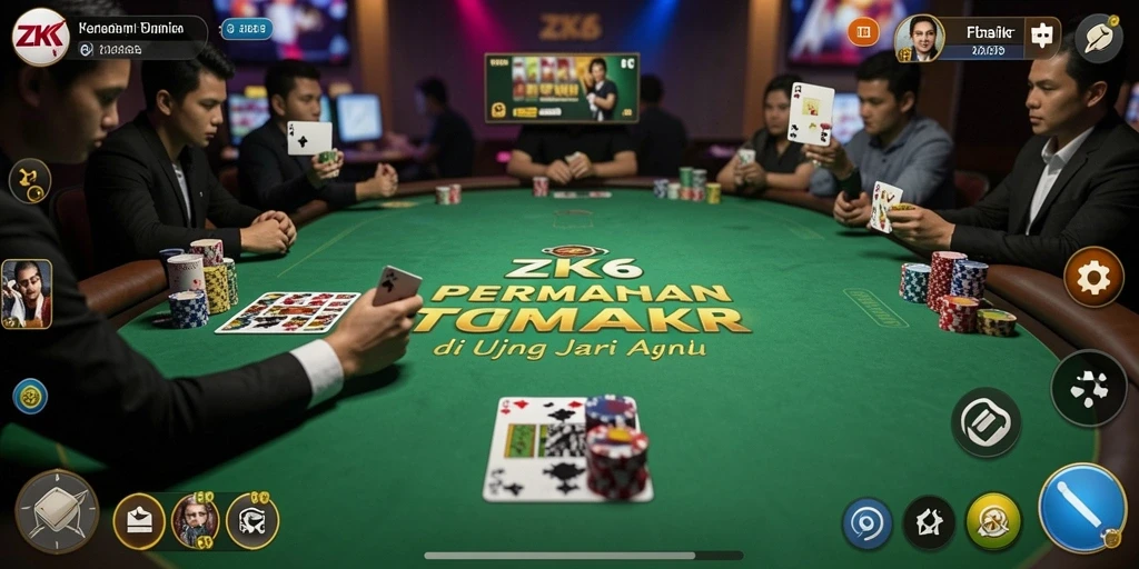 Tampilan menarik dari gameplay Poker di ZK6 yang memikat.
